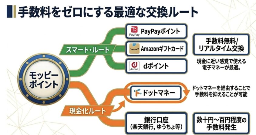 手数料をゼロにする最適な交換ルート：PayPay・Amazon・ドットマネー